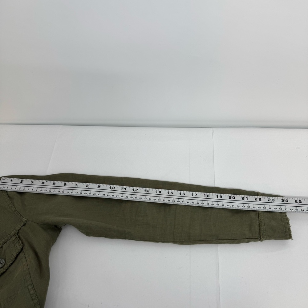 TOMMY BAHAMA Two Palms Linen Raw-Edge Jacket Sz XS Dark Fern Green - Picture 10 of 16